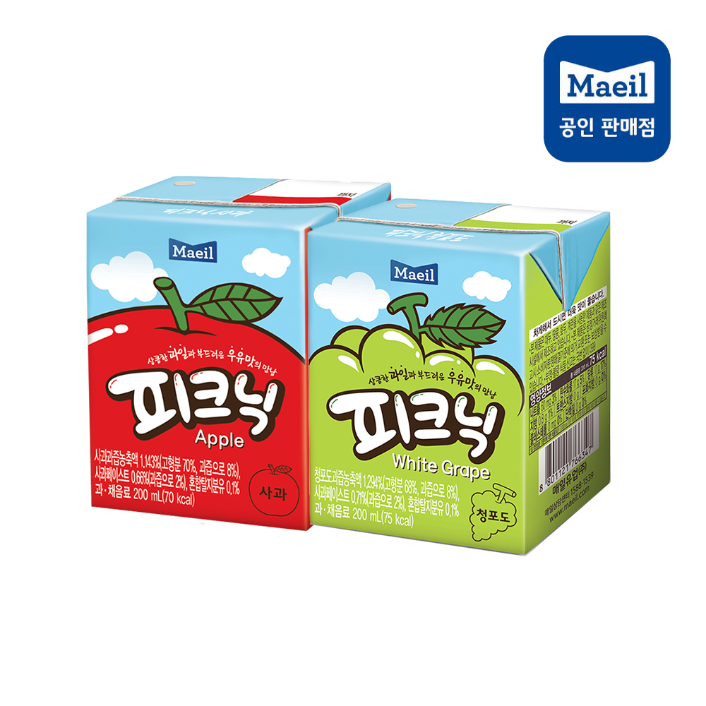 피크닉 사과/청포도 200ml 24팩/48팩