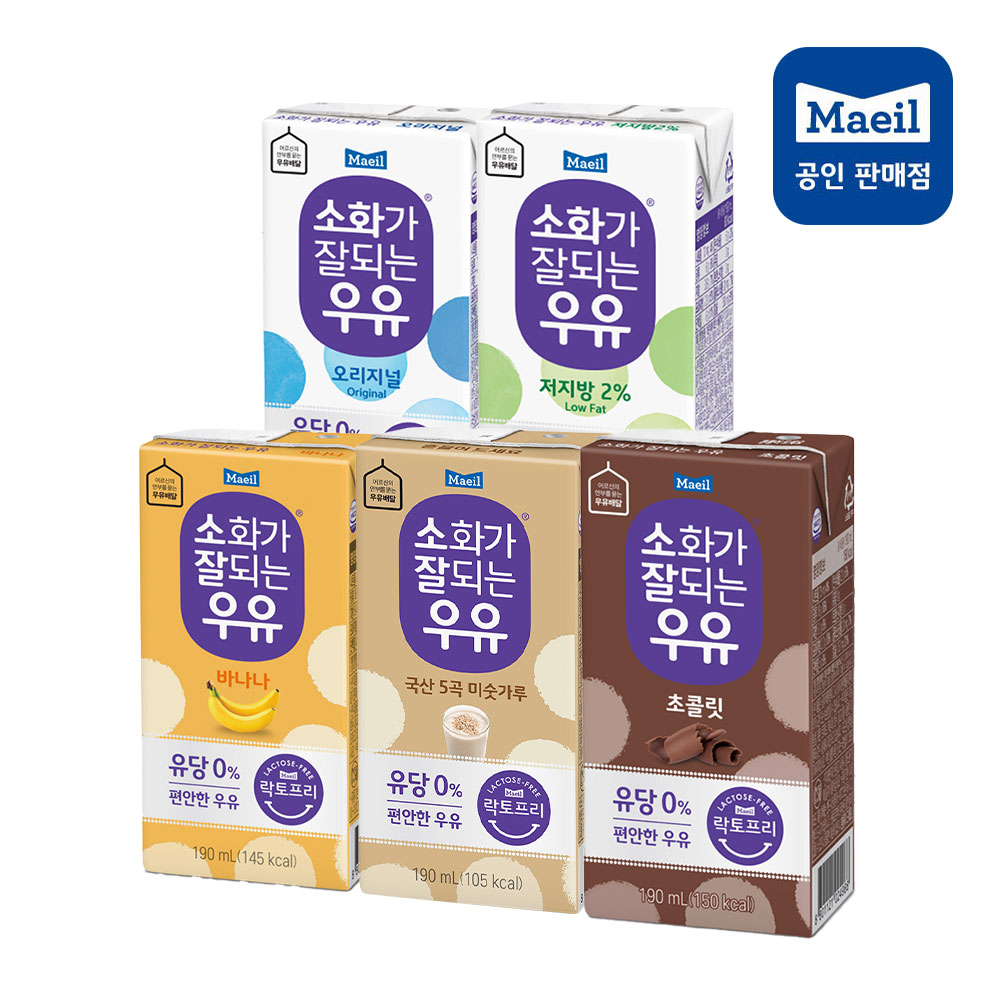 소화가 잘되는 우유 흰우유/바나나/초코/미숫가루 혼합 190ml 24팩